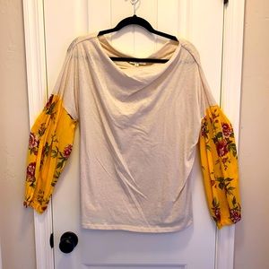 Floral Sleeve Boutique Style Blouse
